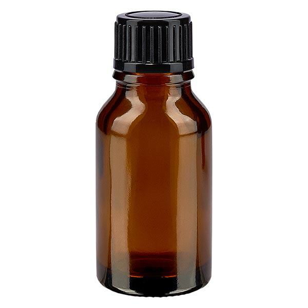 Apothekenflasche braun 30ml Tropfverschluss 1mm schwarz Standard