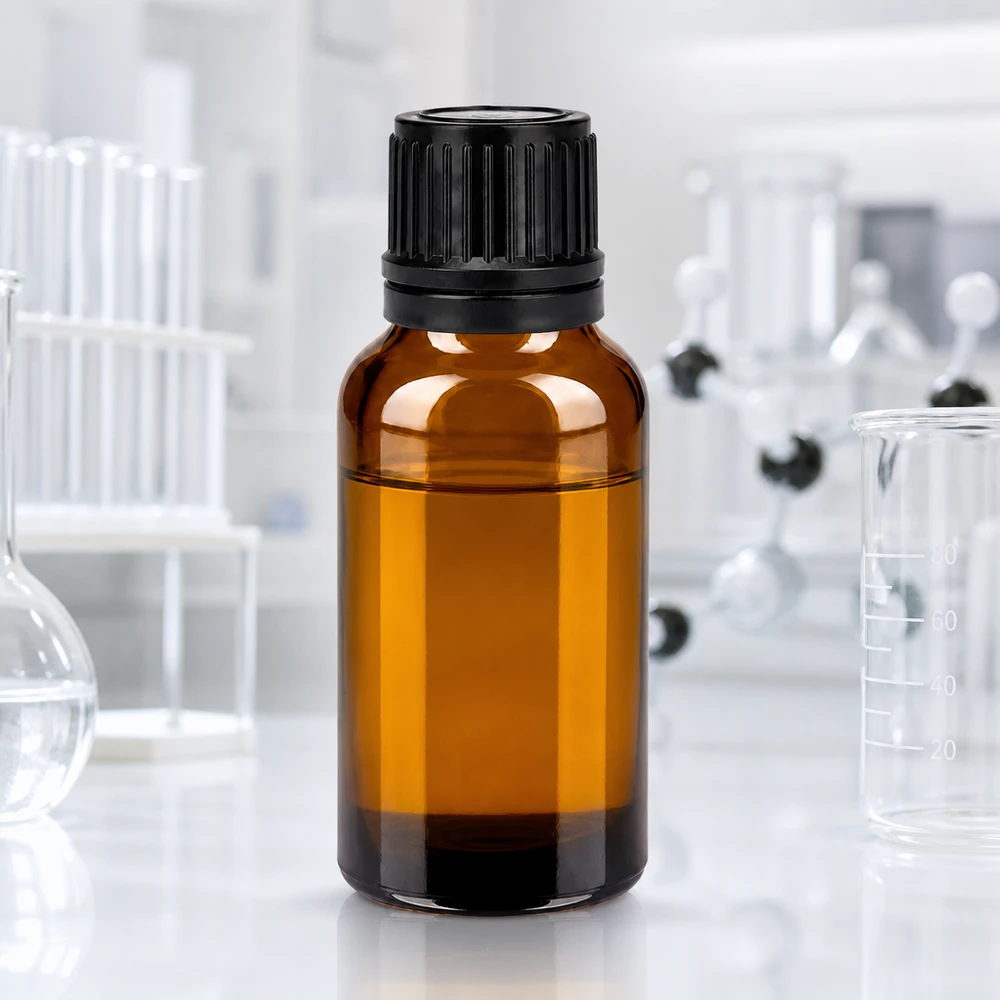 20ml Flasche 11mm Schraubverschluss schwarz Originalitätsverschluss BrownLine UT18/20 20ml Präzisionsflasche aus getöntem Glas mit kindersicherem schwarzen Verschluss