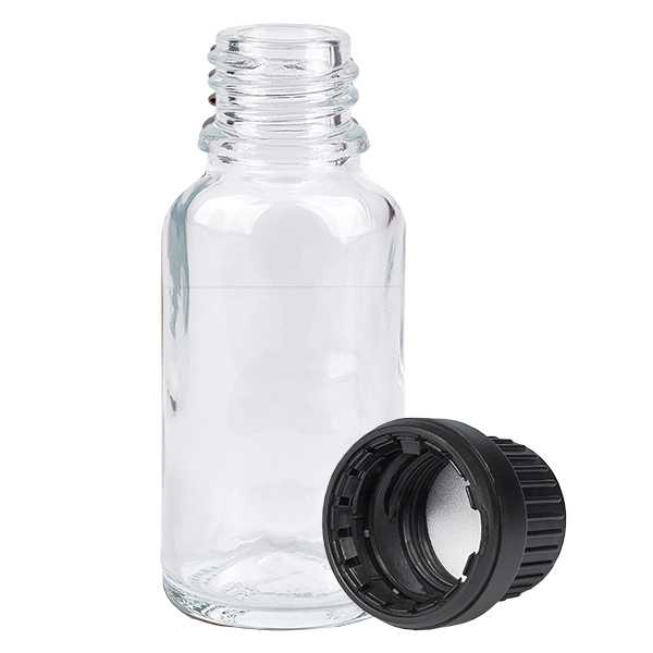 20ml Flasche 11mm Schraubverschluss schwarz Originalitätsverschluss ClearLine UT18/20 20ml Flasche 11mm Schraubverschluss schwarz Originalitätsverschluss ClearLine UT18/20