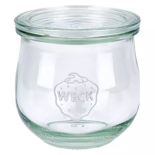 370ml Tulpenglas mit Glasdeckel WECK RR80 WECK Tulpenglas 370ml mit Glasdeckel RR80 Einmachglas transparent für Konservierung und Aufbewahrung