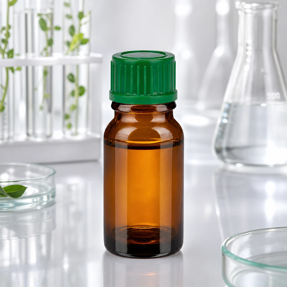 10ml Flasche 11mm Schraubverschluss grün Standard BrownLine UT18/10 10ml Standardflasche aus getöntem Glas mit grünem Verschluss für optimale Wirkstoffkonservierung