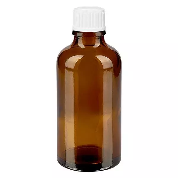 Apothekenflasche braun 50ml Schraubverschluss weiß Globuli Standard