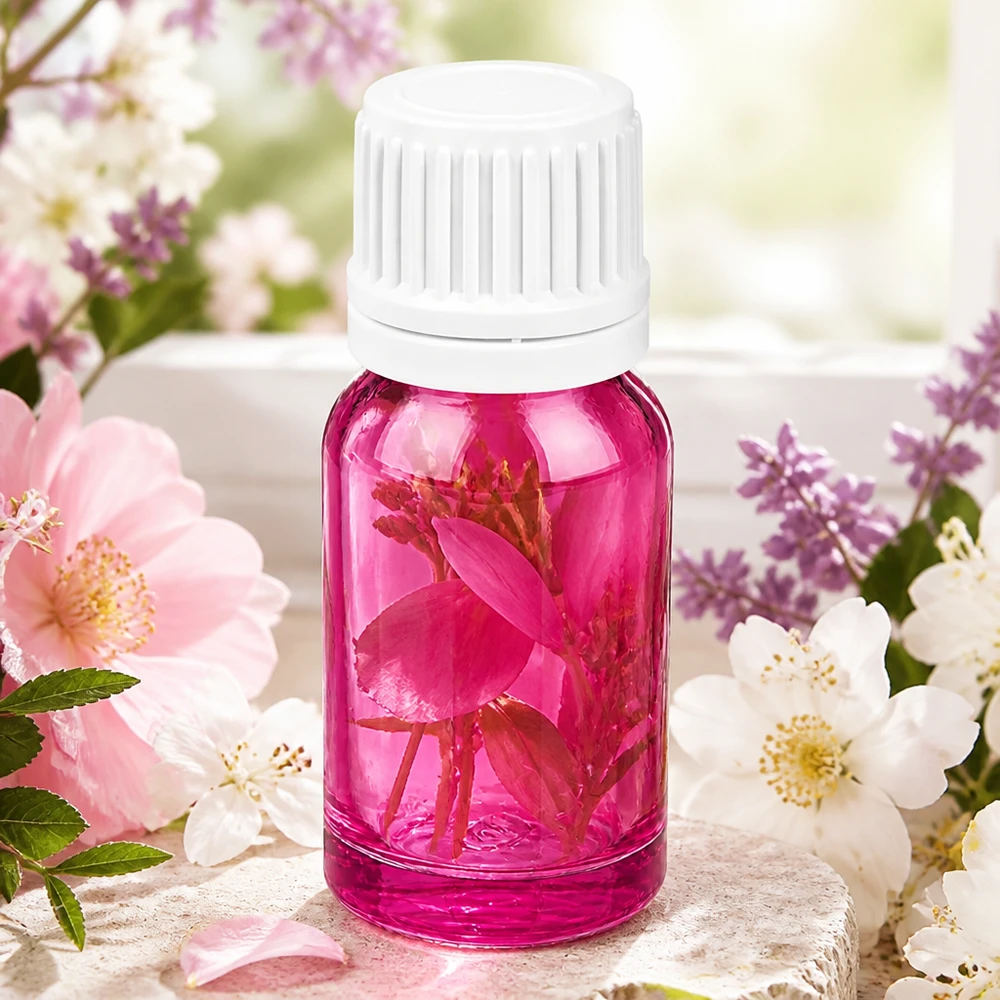 Lichtgeschützte 10ml Flasche in Violettglas mit hygienischem weißem Verschluss für Reinsubstanzen