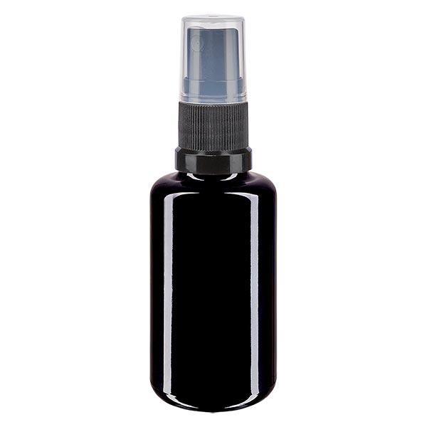 Apothekenflasche violett 30ml Sprayaufsatz schwarz