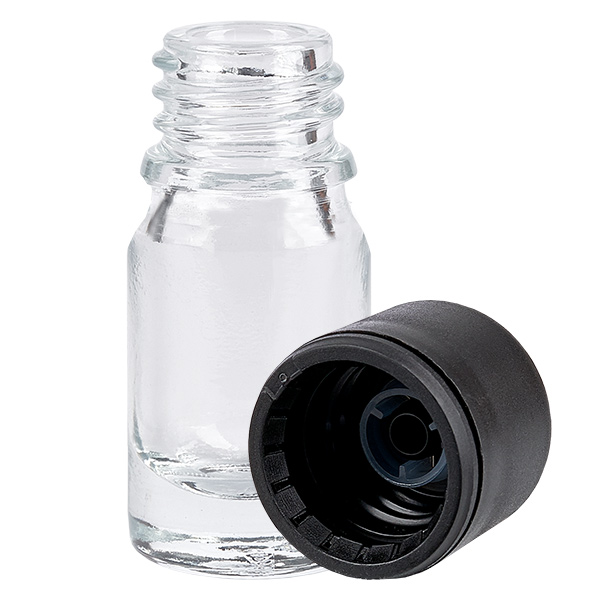 5ml Flasche 6mm Schraubverschluss schwarz Standard ClearLine UT18/5 5ml Flasche 6mm Schraubverschluss schwarz Standard ClearLine UT18/5