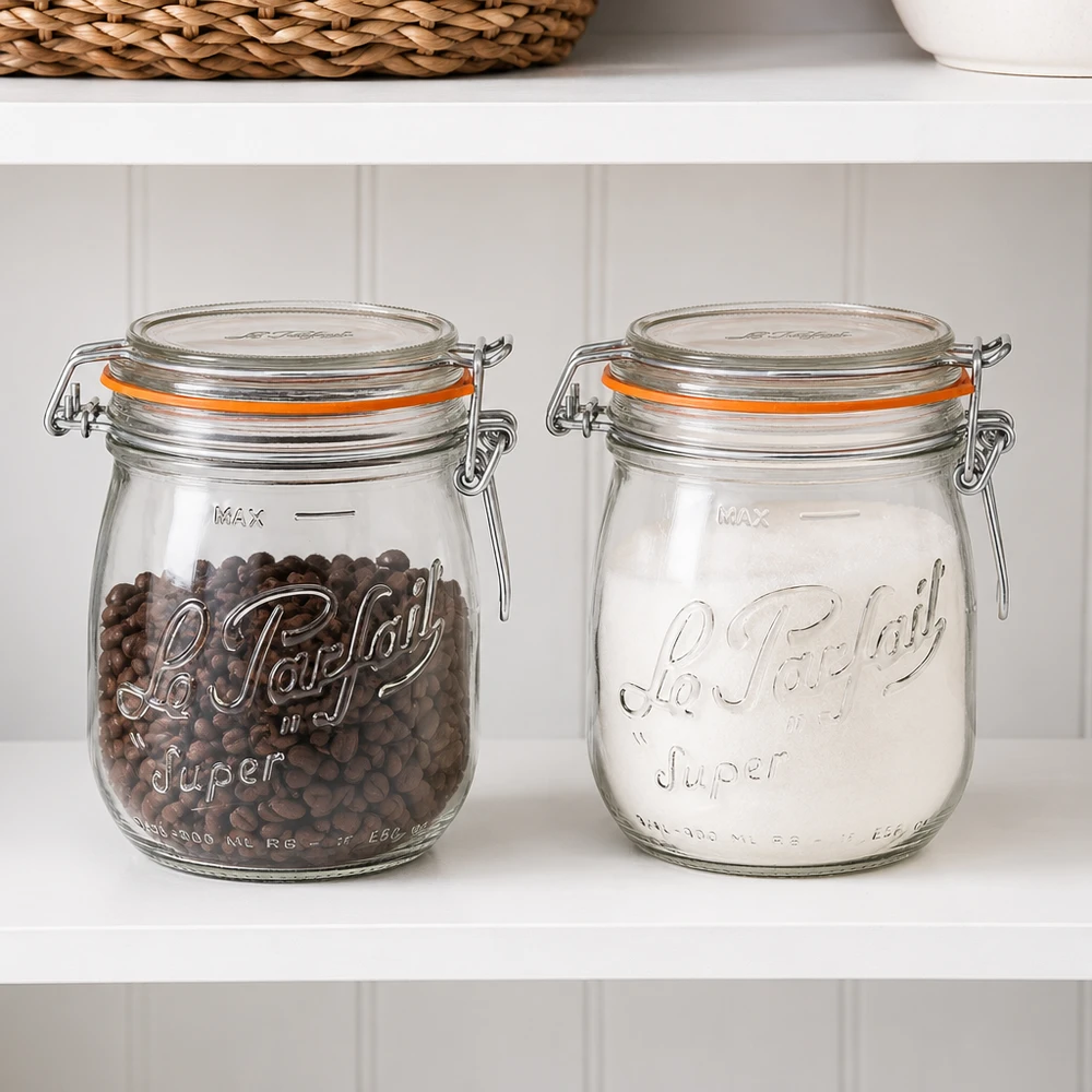 750ml Vorratsglas "Super" mit Bügelverschluss Le Parfait® 750ml Le Parfait Super Vorratsglas mit Bügelverschluss Kaffeebohnen Mehl Küche Aufbewahrung Einmachglas
