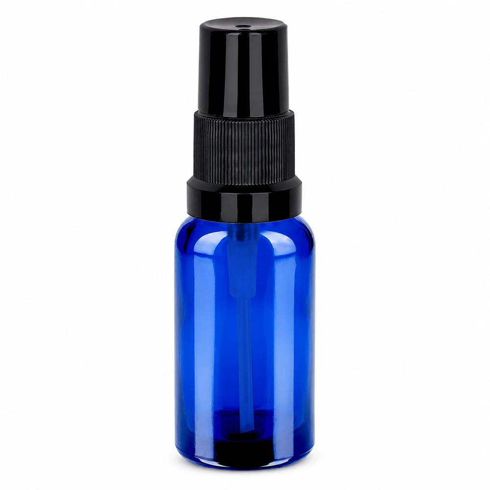 20ml Sprayflasche schwarz Standardverschluss BlueLine UT18/20 Premium Glasflasche 20ml mit Sprühpumpe STD BlueLine UT18/20 ideal für Parfüm und Pflegeprodukte