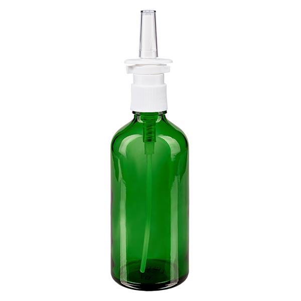Apothekenflasche grün 100ml Nasenzerstäuber weiß Standard Apothekenflasche grün 100ml Nasenzerstäuber weiß Standard