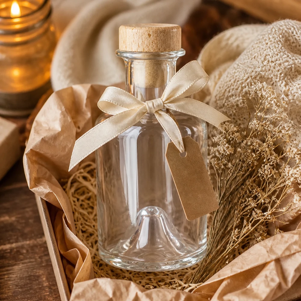 200ml Glasflasche "Sofia" mit Holzgriff-Korken UNiTWIST