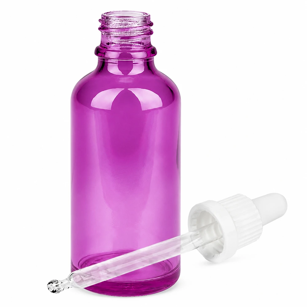 50ml Pipettenflasche weiss Originalität Schraubverschlusserschluss PurpleLine UT18/50 Professionelle Tropfflasche 50ml violett - laborgeprüfte Qualität für exakte Dosierung