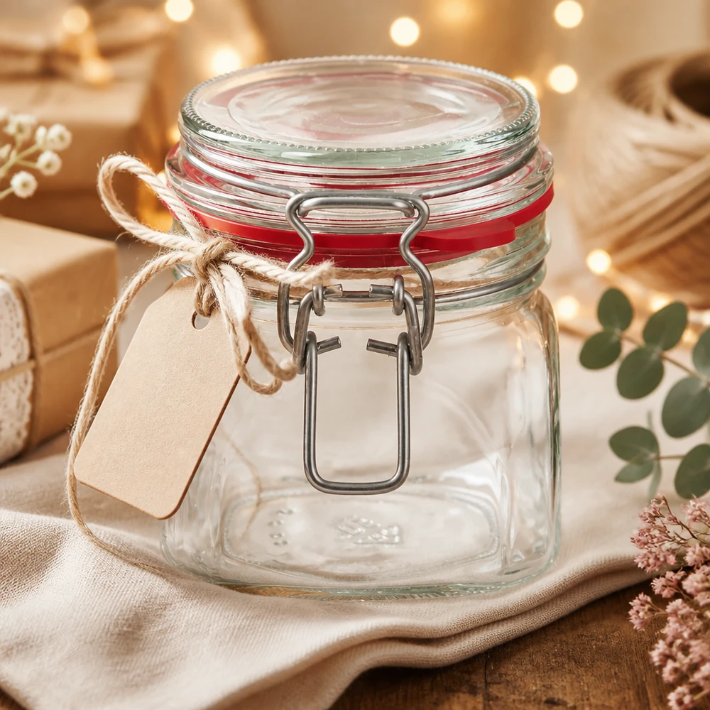 370ml Vorratsglas Typ G mit Bügelverschluss UN.. Dekoratives Vorratsglas 370ml perfekt als Geschenkverpackung mit rustikalem Vintage-Charme