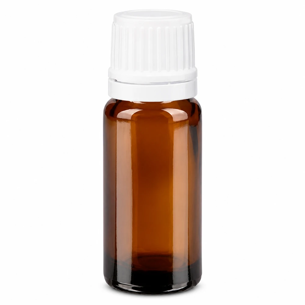 Apothekenflasche braun 10ml Tropfverschluss 1.2mm weiß Originalitätsverschluss Medizinische 10ml Braunglas Tropfflasche mit weißem Originalitätsverschluss ApoGlas
