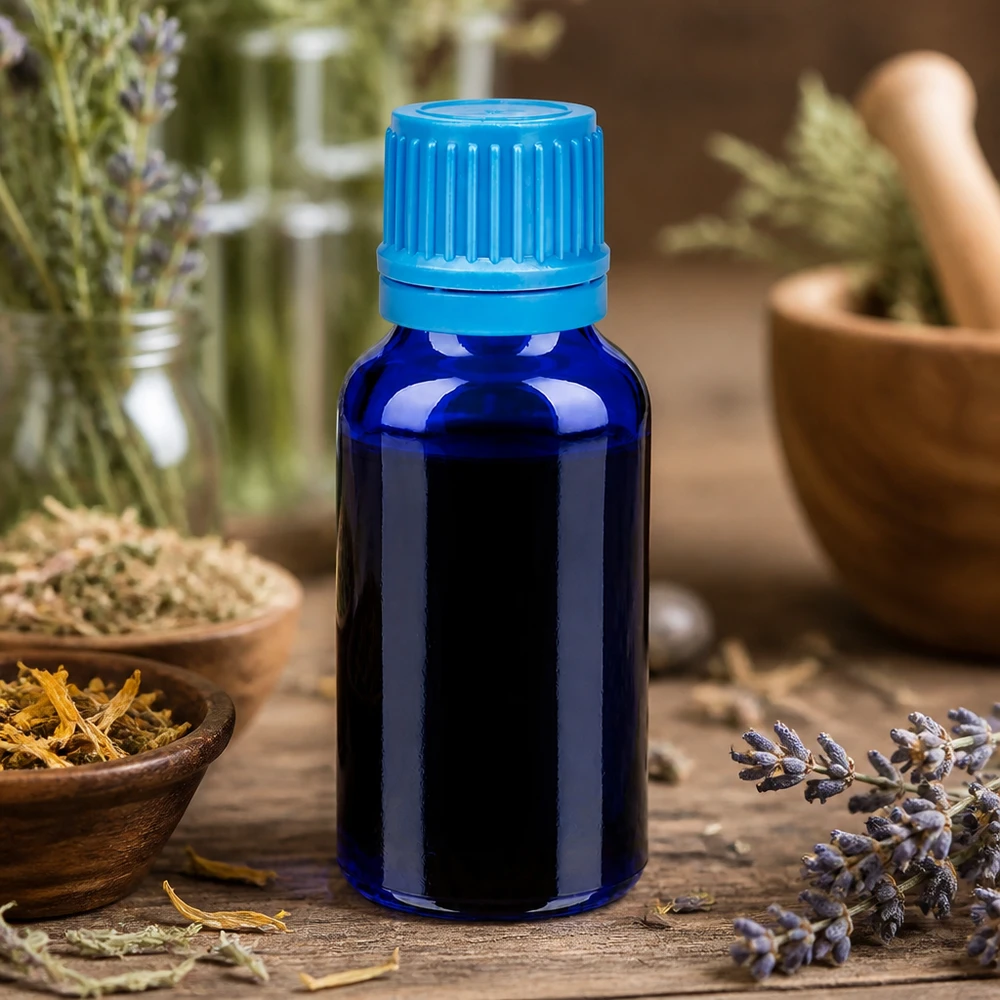 20ml Flasche 11mm Schraubverschluss blau Originalitätsverschluss BlueLine UT18/20 20ml blaue Medizinflasche mit UT18/20 Standard für professionelle Aromatherapie und Homöopathie