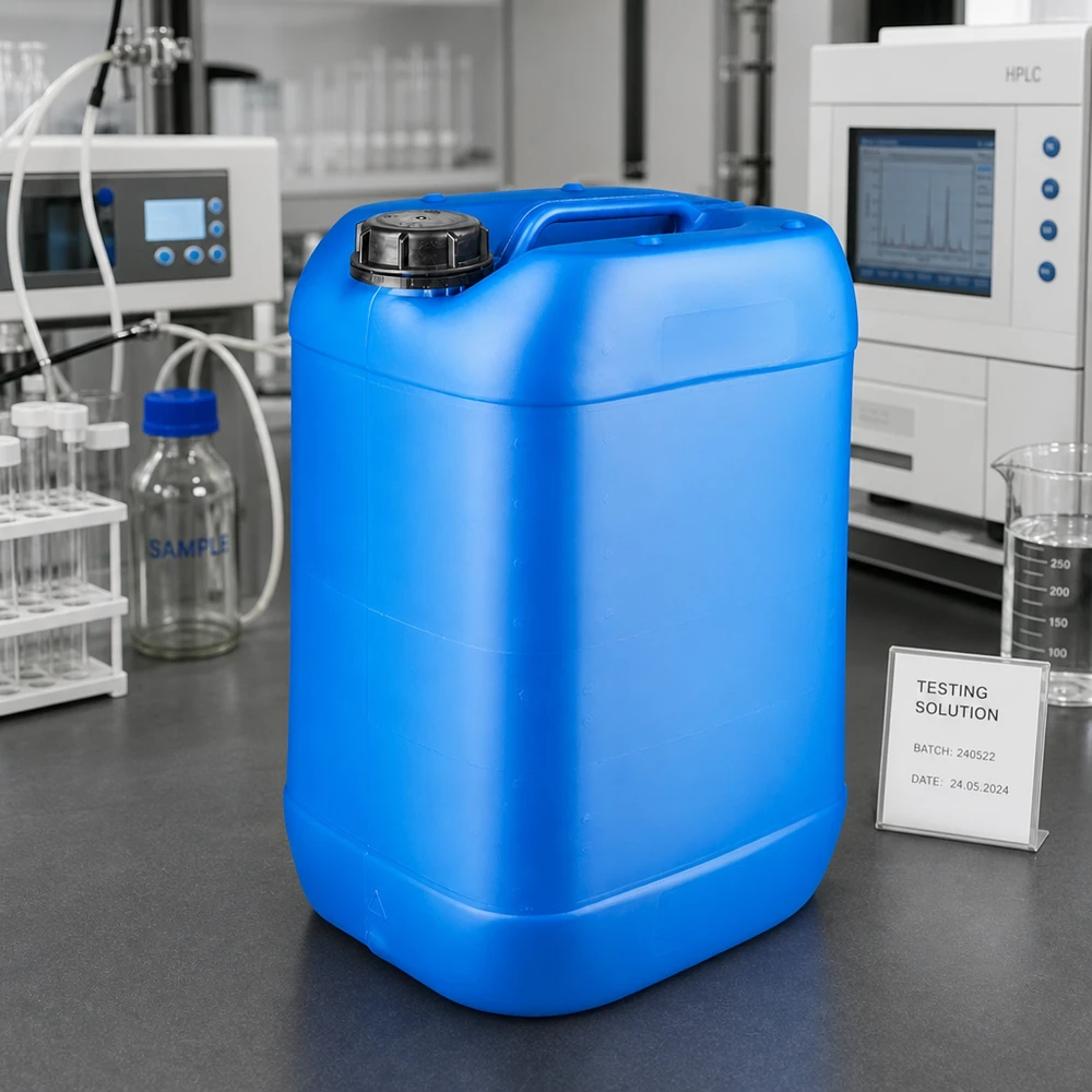 Kanister 25 Liter blau mit Schraubverschluss Originalitätsverschluss UN-zugelassener 25 Liter Kanister blau mit OV-Verschluss für sichere Gefahrstofflagerung
