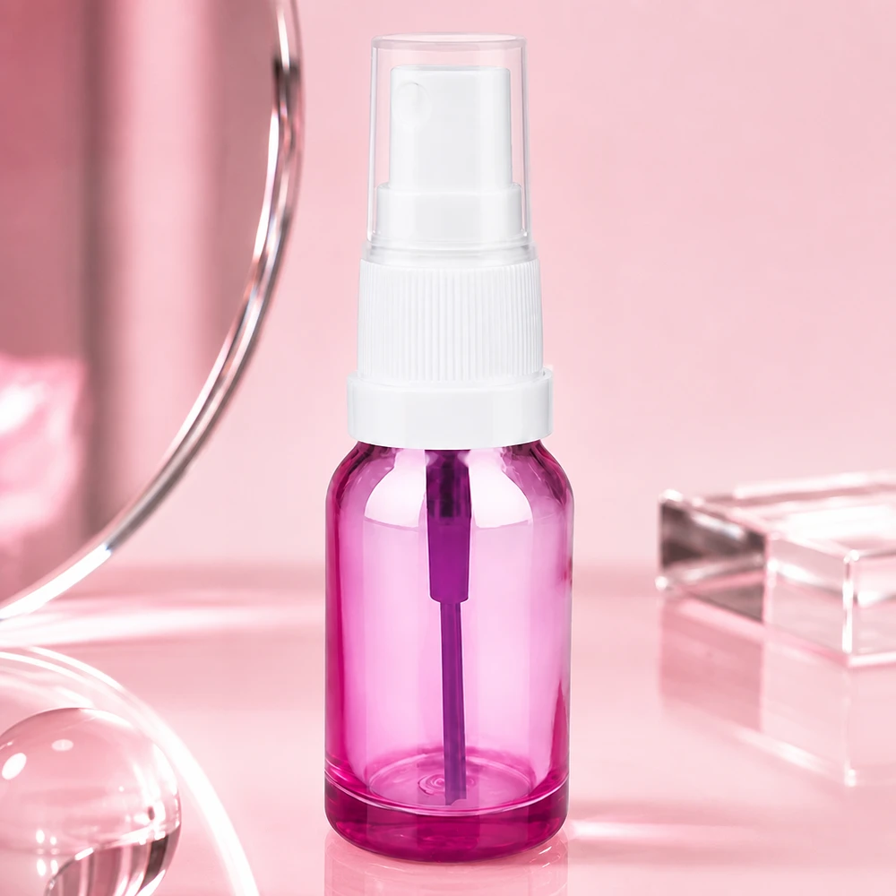 Stilvolle 10ml Sprayflasche violett transparent mit Standard UT18/10 Gewinde für Nachfüllung