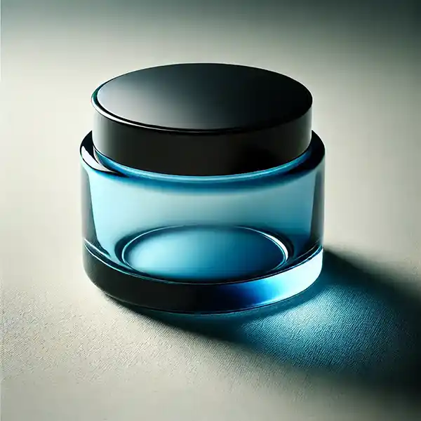Glastiegel blau