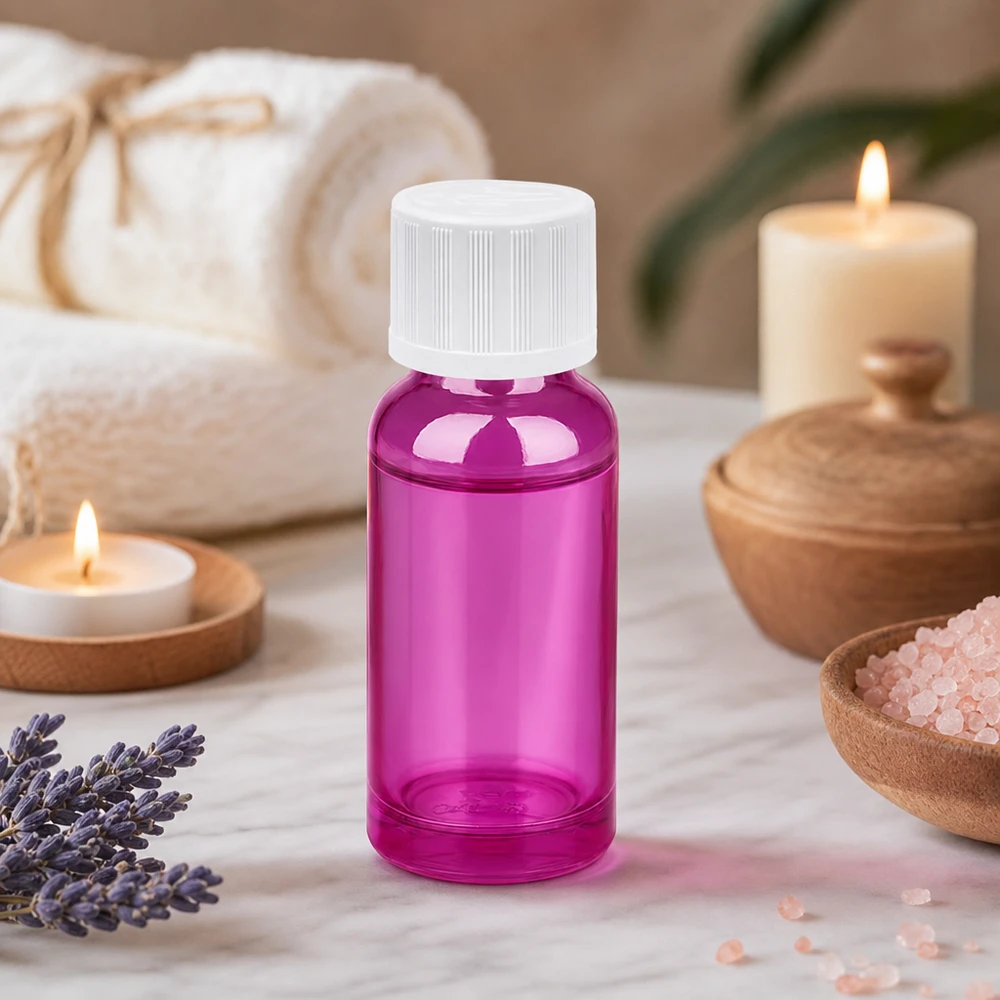 Violette 20ml Glasflasche mit weißem Schraubdeckel für UV-geschützte Lagerung von Wirkstoffen
