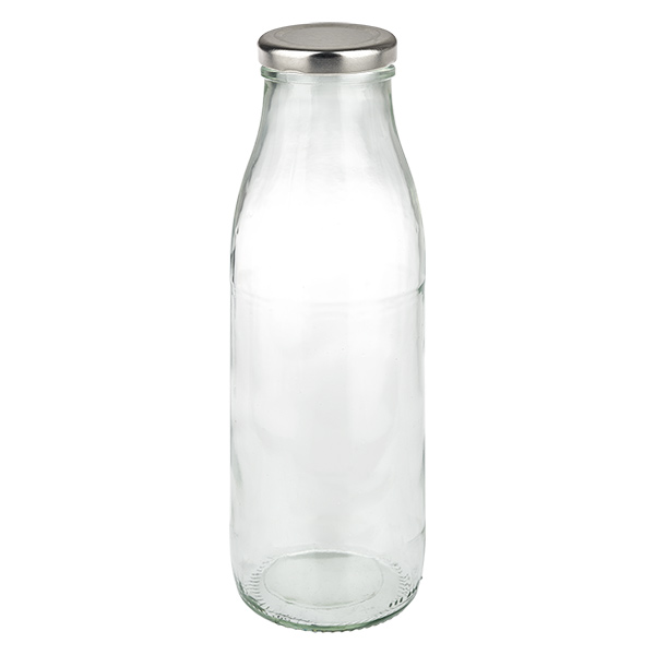 500ml Glasflasche + BasicSeal Deckel silber UNiTWIST