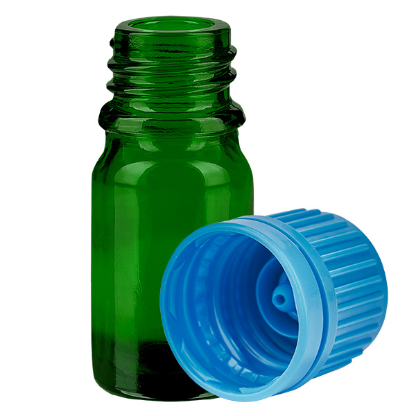 5ml Flasche 11mm Schraubverschluss blau Originalitätsverschluss GreenLine UT18/5 5ml Flasche 11mm Schraubverschluss blau Originalitätsverschluss GreenLine UT18/5