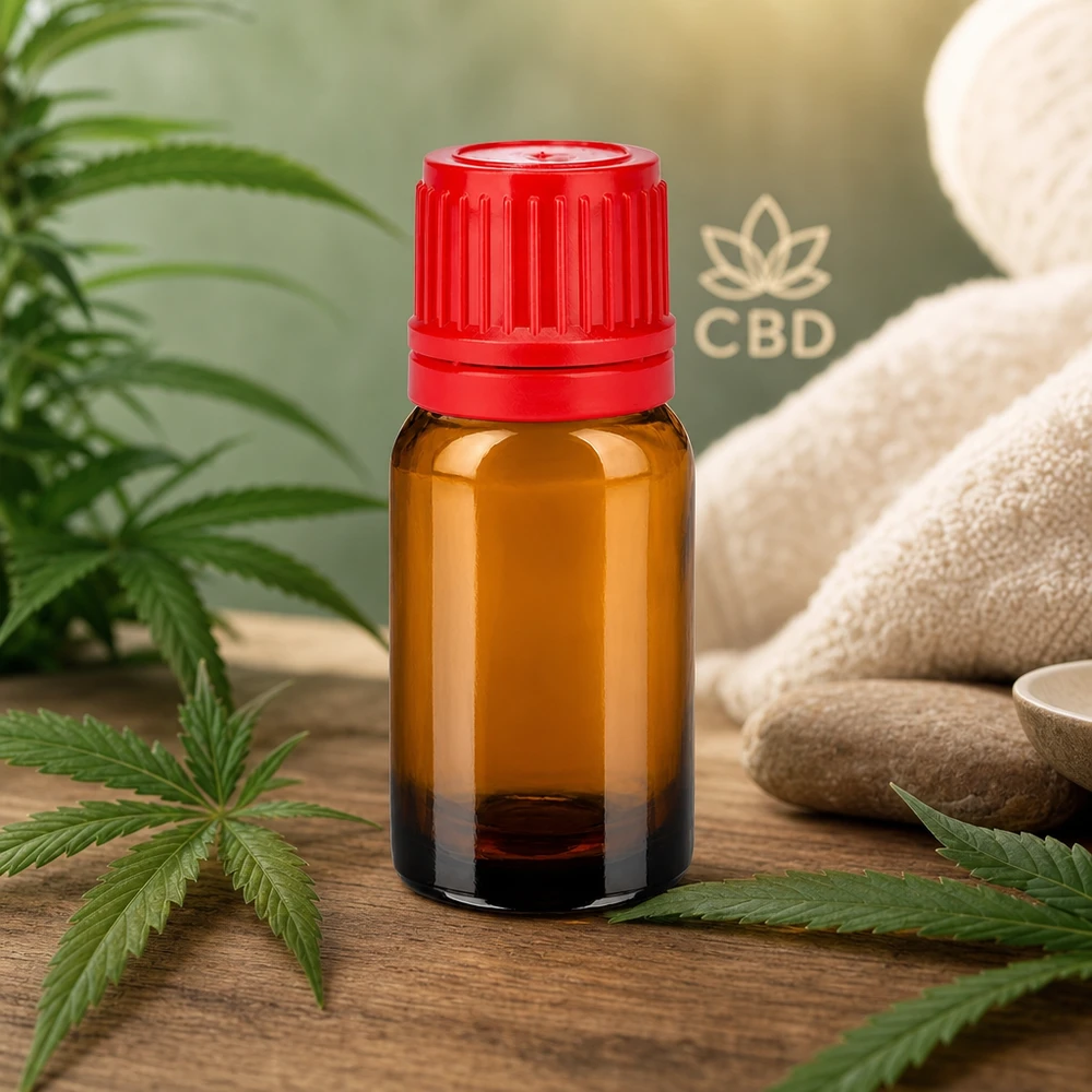 Robuste 10ml BrownLine Flasche mit rotem Originalitätsverschluss für Wellness-Produkte
