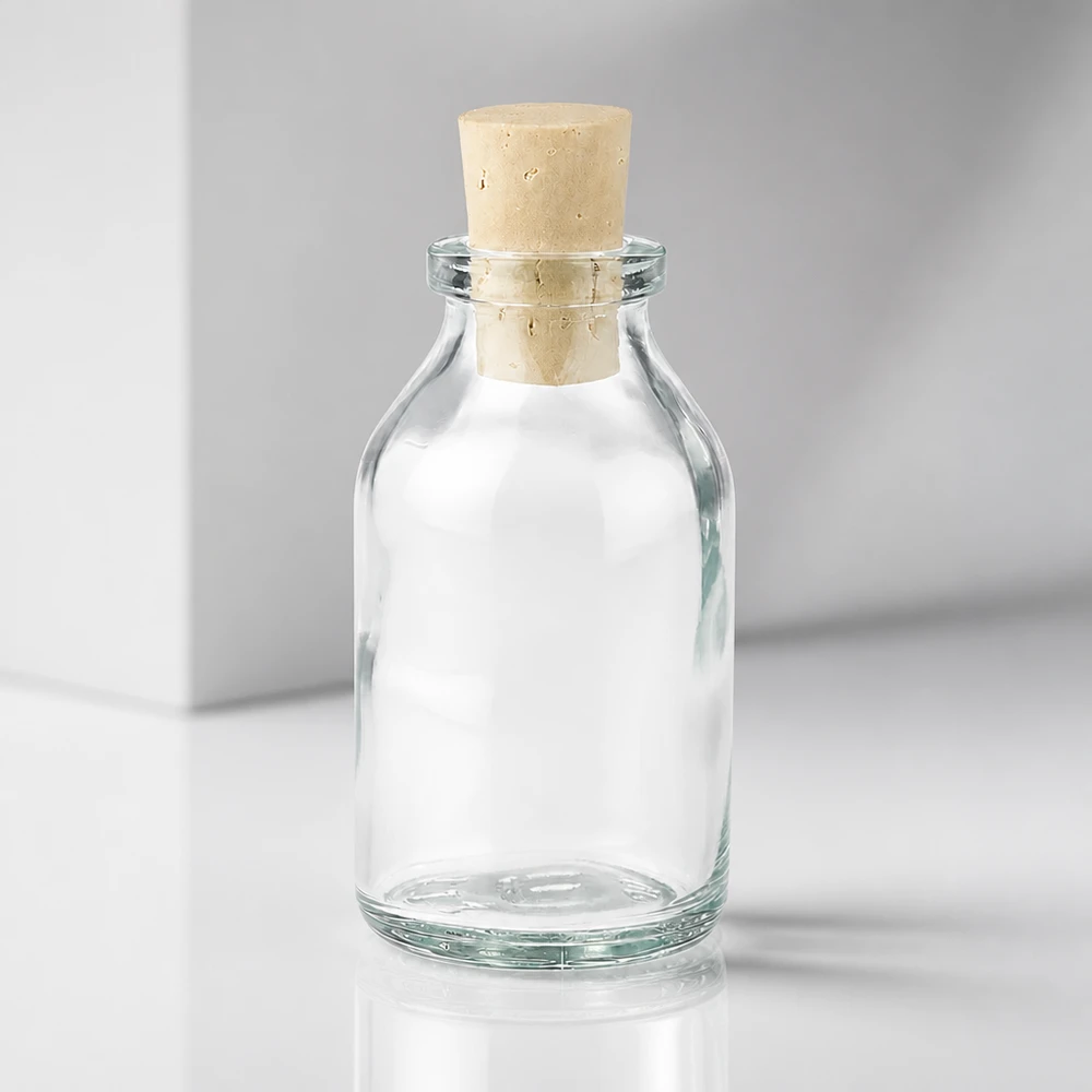 Flasche Klarglas 20ml mit Korken 11/14mm Wiederverschließbare Glasflasche 20ml mit Naturkorken für Öle und Essenzen
