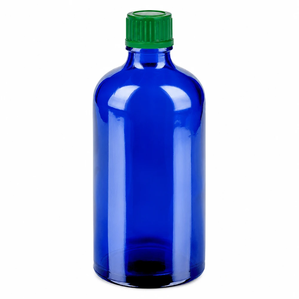 100ml Flasche 11mm Schraubverschluss grün Standard BlueLine UT18/100 Kompakte blaue 100ml Flasche mit 11mm Gewinde perfekt für Apotheke und Labor