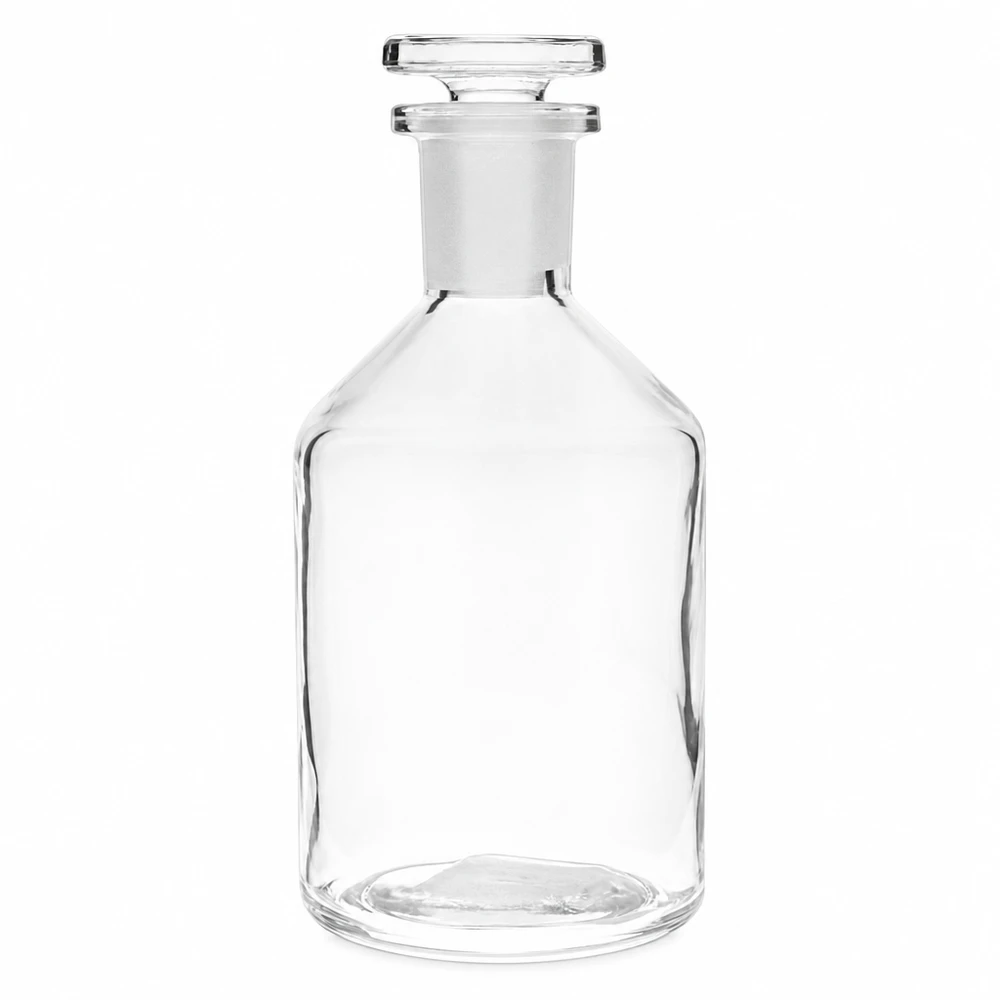 Kompakte klare Glasflasche Steilbrust 50ml Enghals verschließbar Stopfen