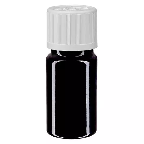 Apothekenflasche violett 5ml Schraubverschluss weiß Kindersicherung Standard