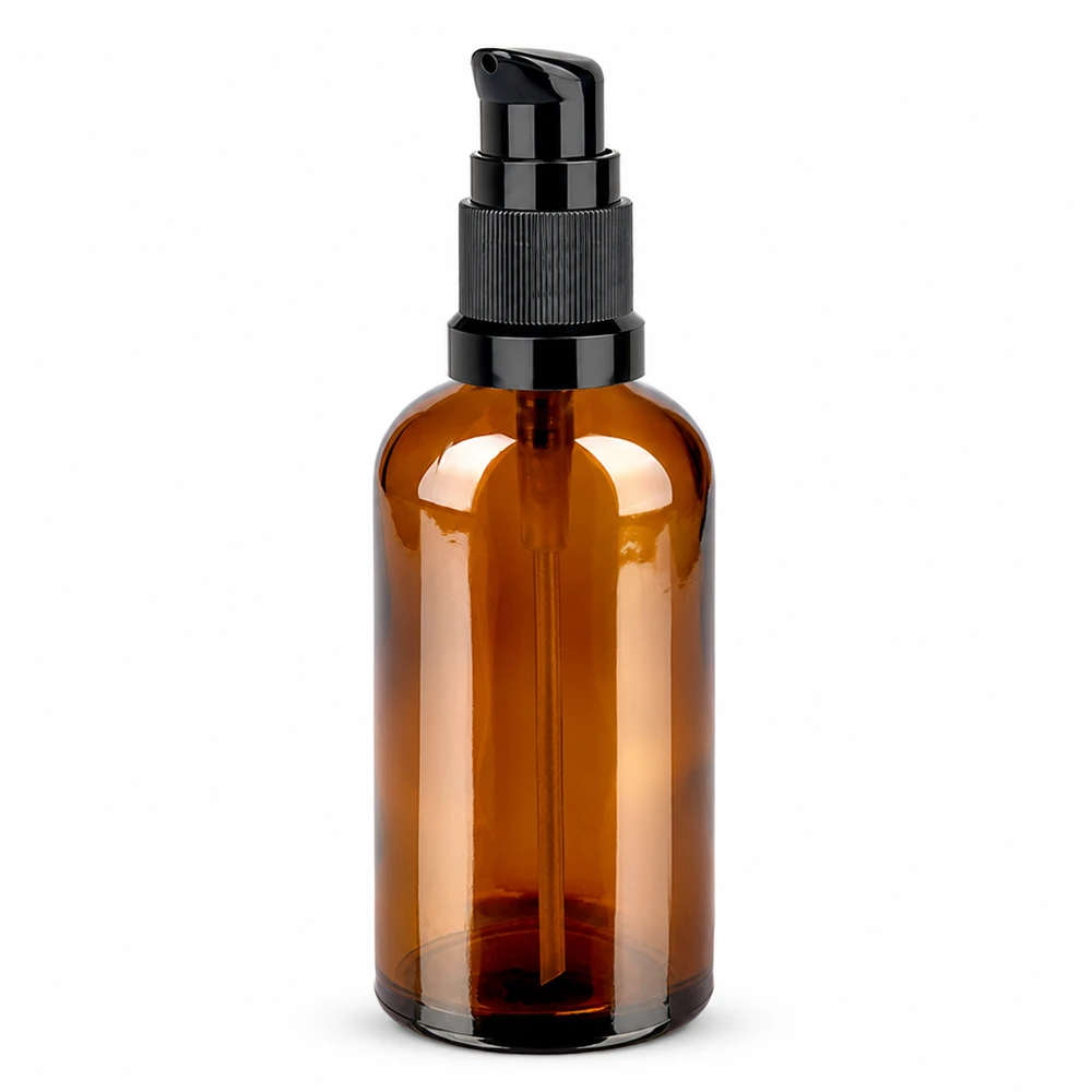 Dosiererflasche 100ml amber Glas mit schwarzem Dispenser für präzise Anwendung