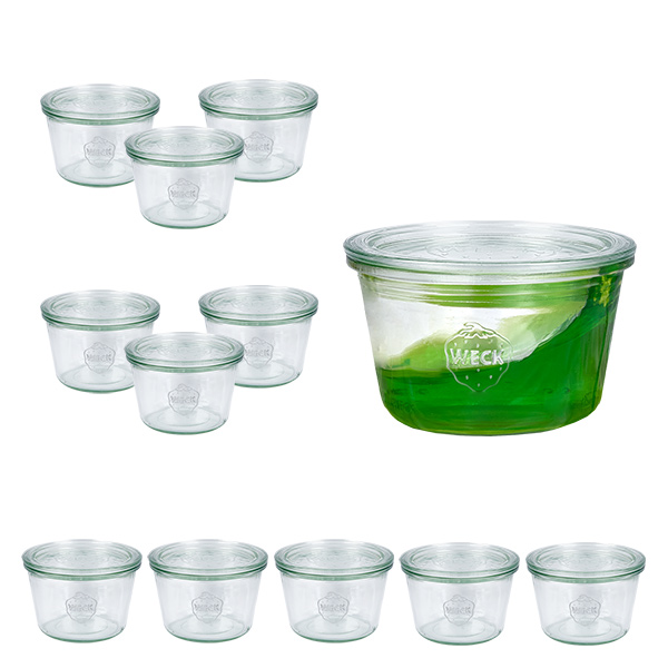 12er Set Weck Gläser 370ml Sturzgläser mit 12 Glasdeckeln 12er Set Weck Gläser 370ml Sturzgläser mit 12 Glasdeckeln