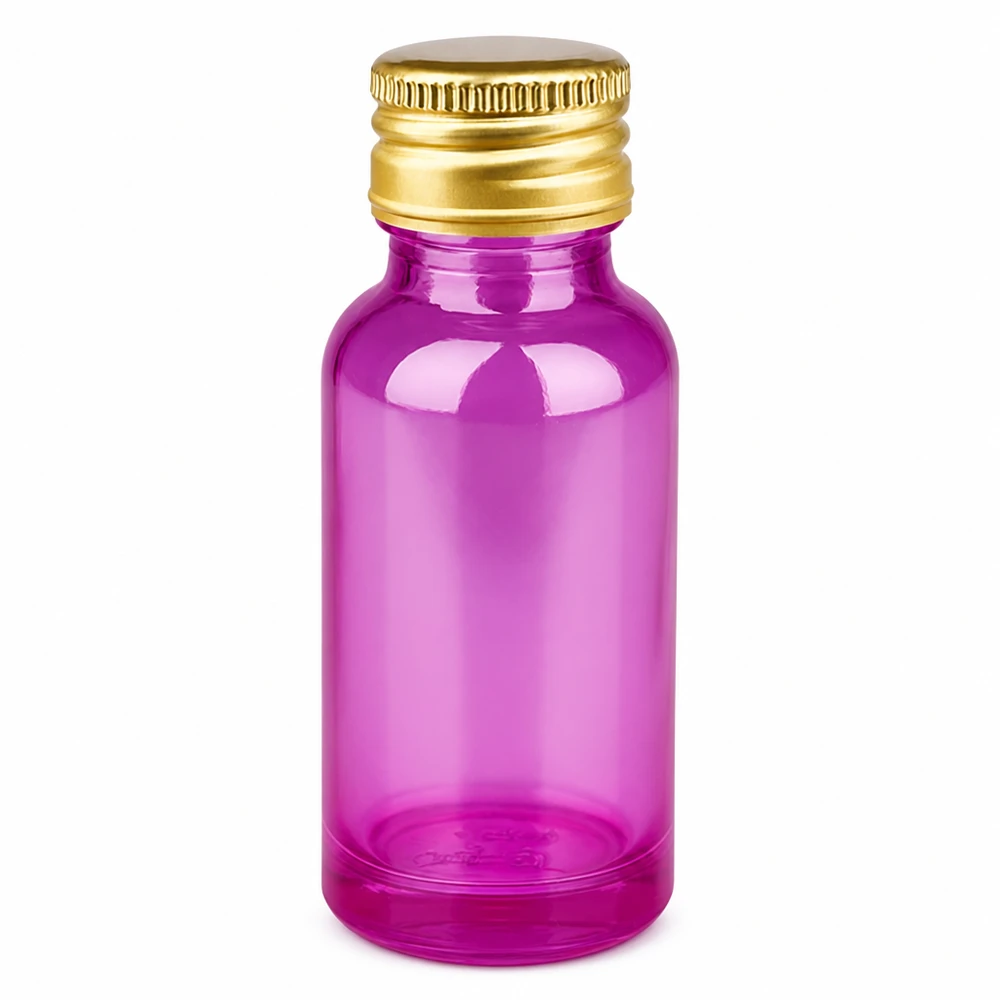 20ml Flasche 11mm Schraubverschluss Alu-Gold Standard PurpleLine. UT18/20 20ml Violettglas Flasche mit Aluminiumdeckel gold für Aromatherapie und Kosmetik