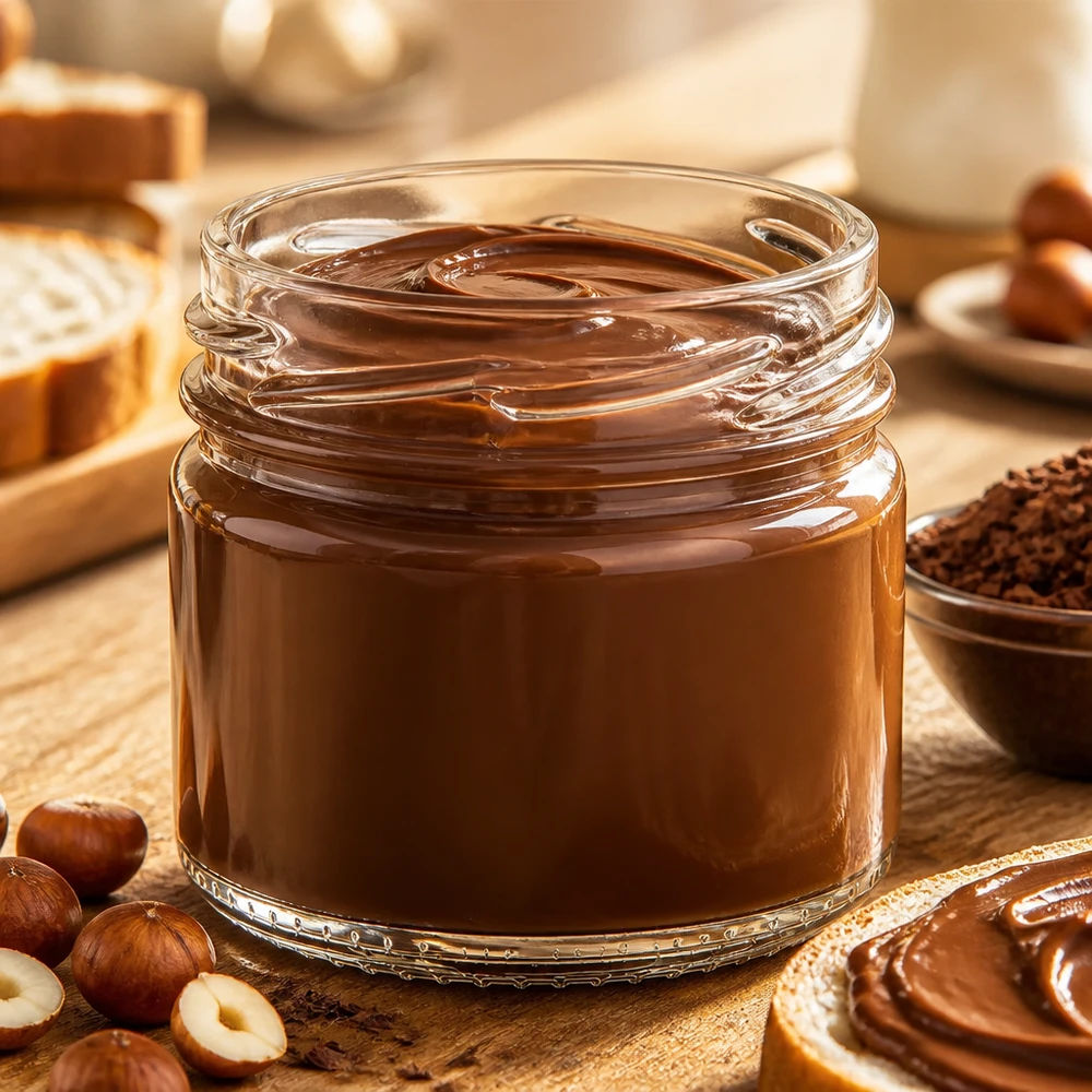 UNiTWIST Runda33 Miniglas 33ml TO43 als Aufstrichglas mit Schokoladencreme und Haselnüssen